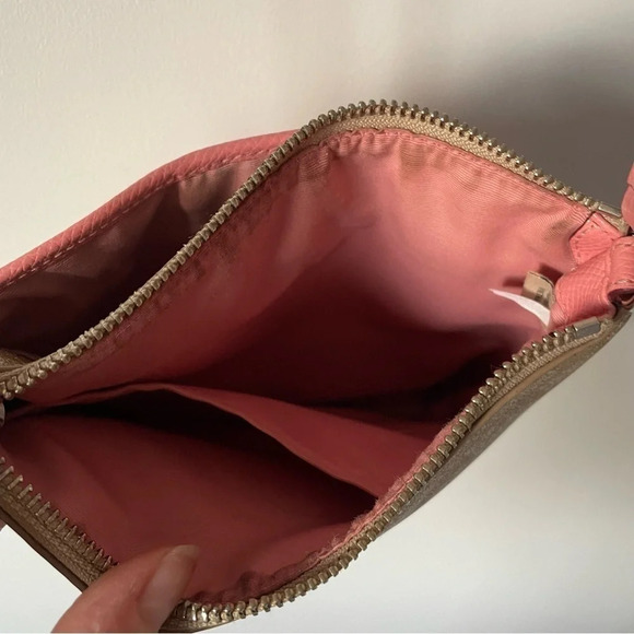 Coach Monogram CC Signature Leather  Crossbody Bag Purse Beige Khaki Pink - Picture 5 of 5